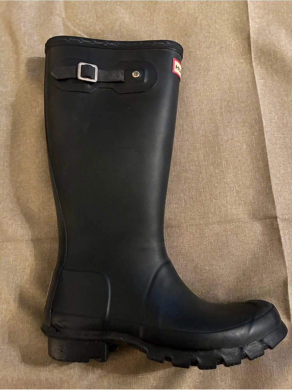 Hunter Big Kids’ Original Tall Rain Boots Black Girls Sz 5/Boys 4 Waterproof EUC